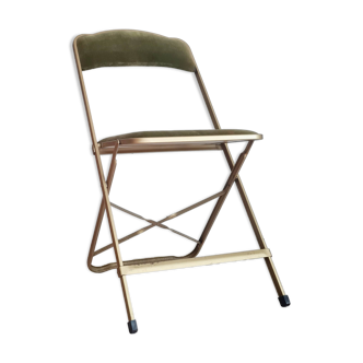 Green velvet folding chair