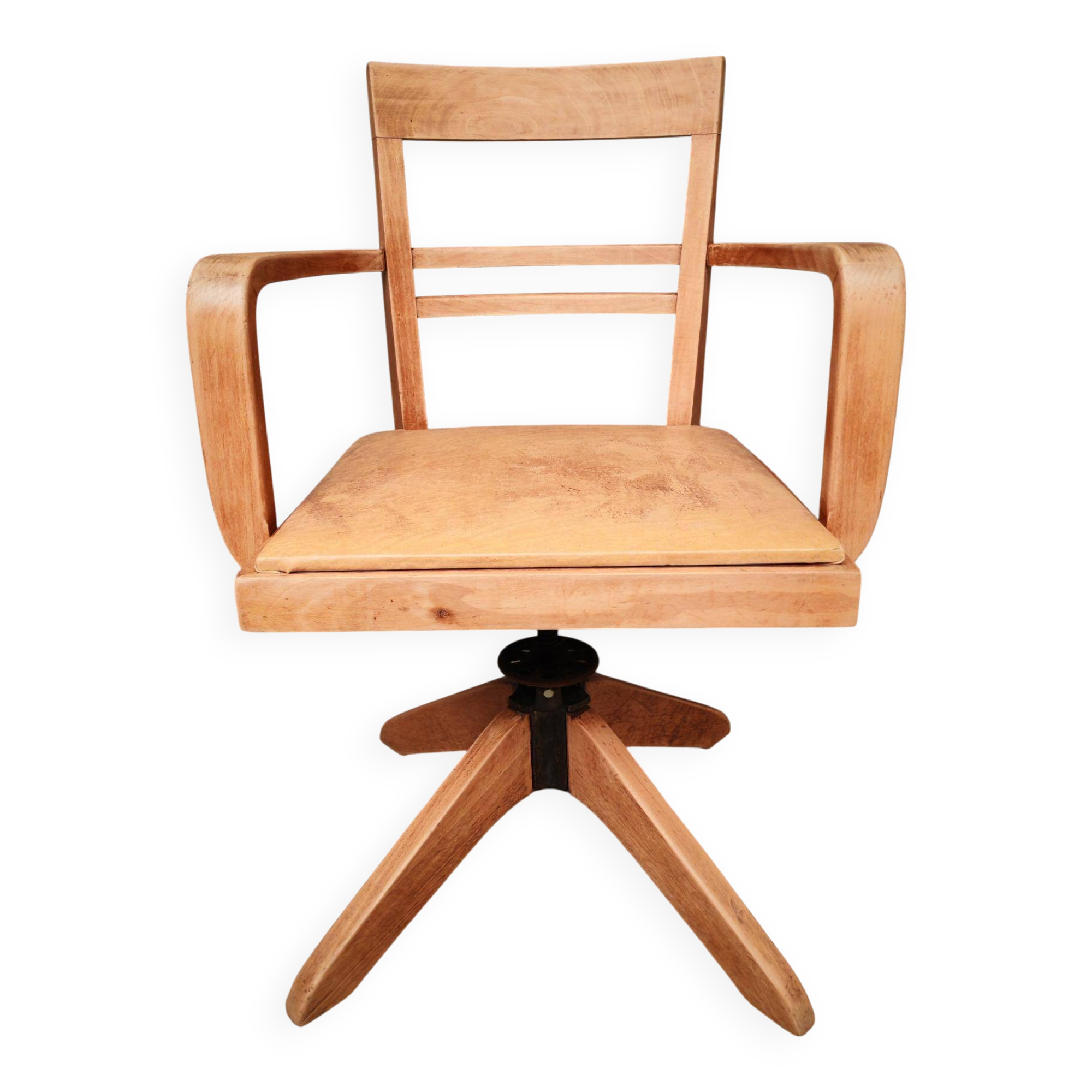 American architect's armchair in wood and cast iron from the 1930s