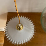 Vintage crenelated opaline suspension