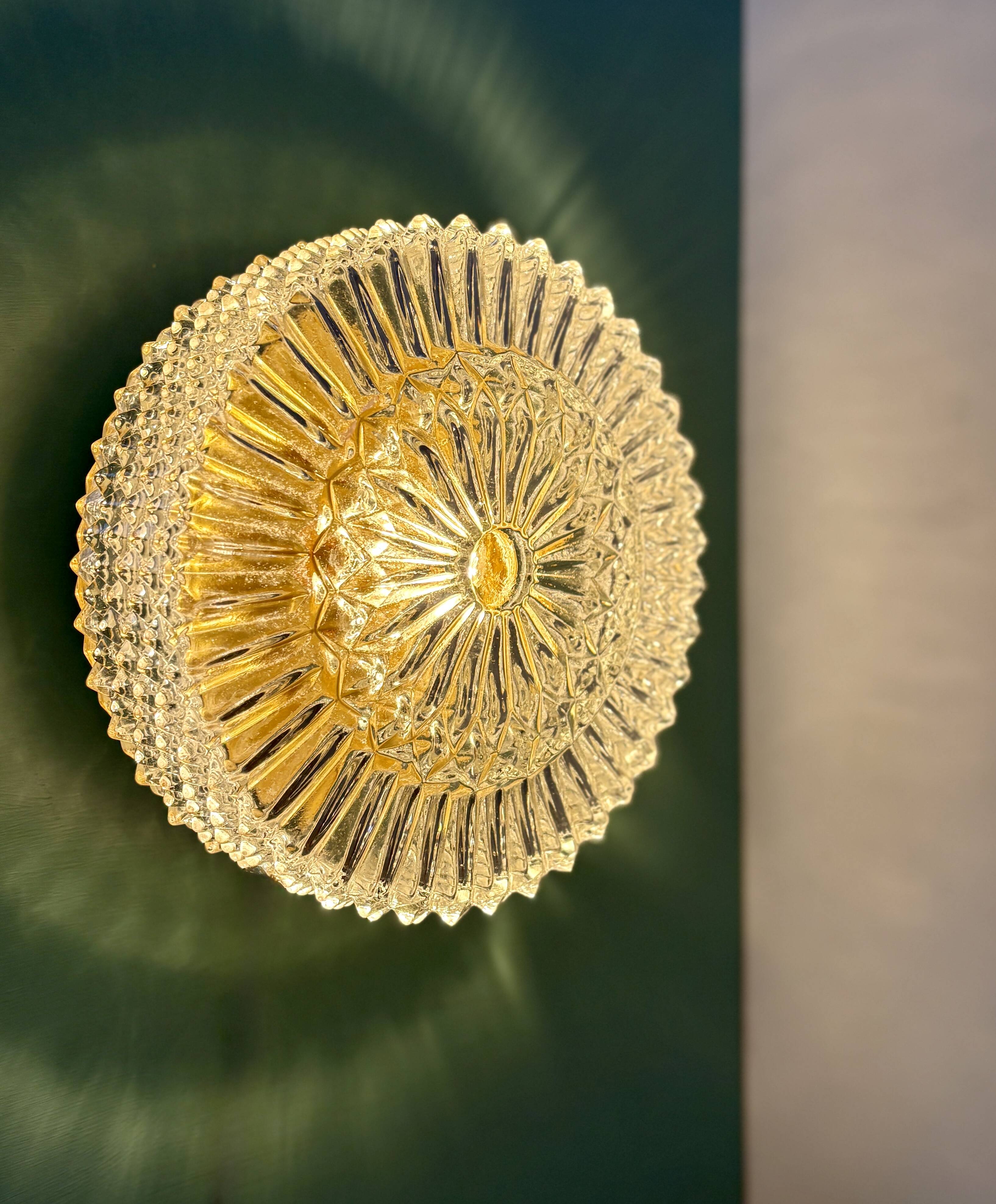 Vintage glass moulded globe wall/ceiling light.