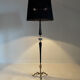 Brass, onyx & ebonized wood floor lamp, italy 1950