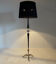 Brass, onyx & ebonized wood floor lamp, italy 1950