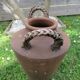Terracotta flower pot, rattan handles 30s 40s