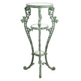 Patinated cast iron harness with marble tops