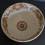Old earthenware bowl Creil late nineteenth brown decoration
