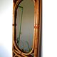 Paire de grands miroirs rotin vintage année 70