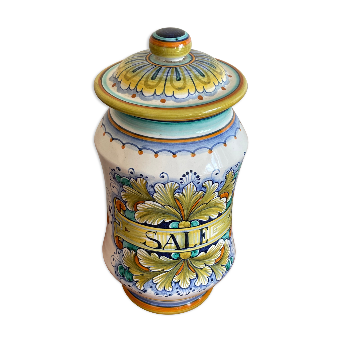Apothecary pot Italy salt decoration hand