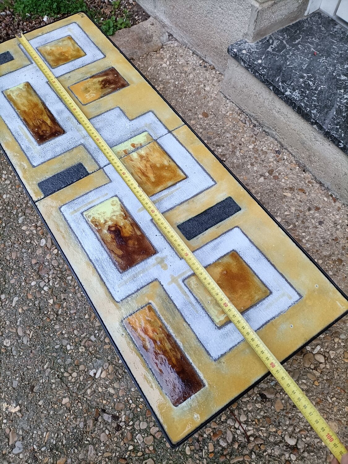 Vallauris coffee table in enamelled lava MJR