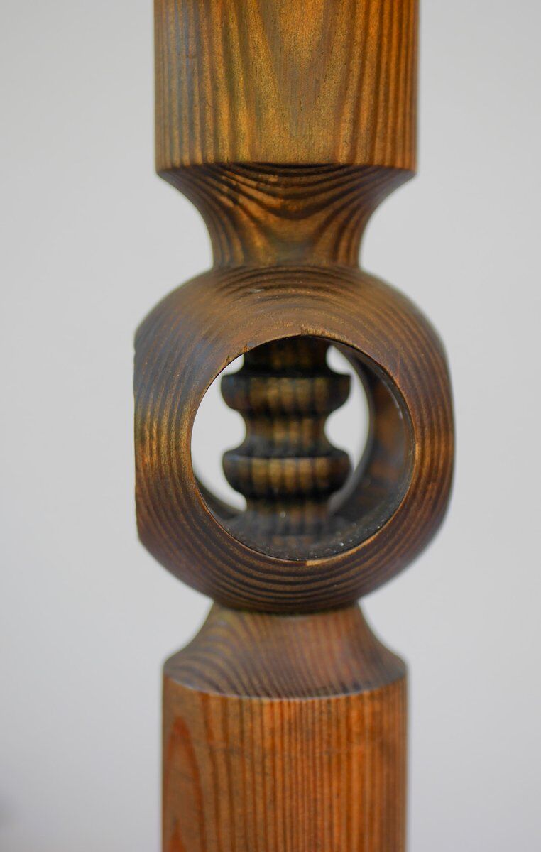 Large pine table lamp by Uno & Östen Kristiansson for Luxus, Sweden
