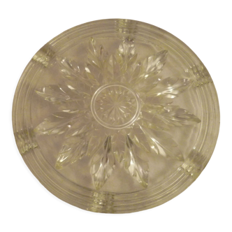 Round glass coaster pressed/molded "star" decoration