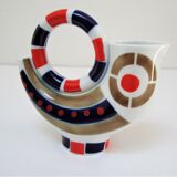 Zoomorphic pitcher vase rooster porcelain design vintage