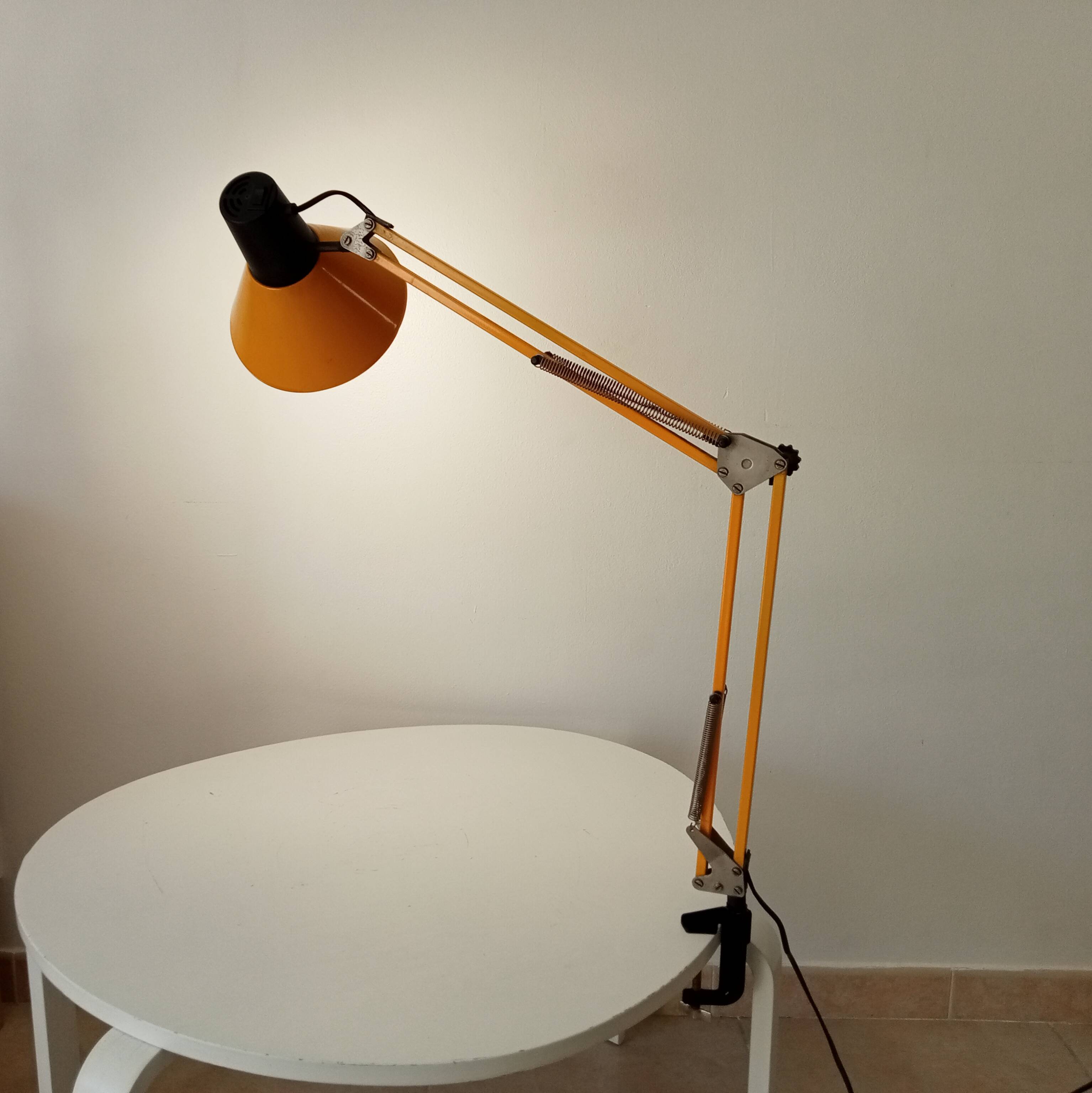 Vintage 1970s mustard yellow architect lamp