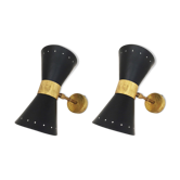 Paire d'appliques italiennes de design 50