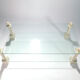 Table basse en travertin et verre signée Philippe Barbier années 70
