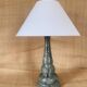 Ceramic lamp Design 90, fabric cable, cotton shade