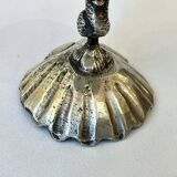 Salière sur pied avec dauphin et coquillage en bronze argenté fin XIXe 1900