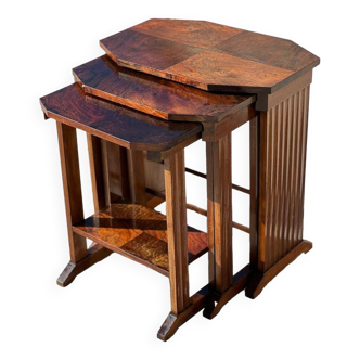 Set of 3 mahogany nesting tables 1930