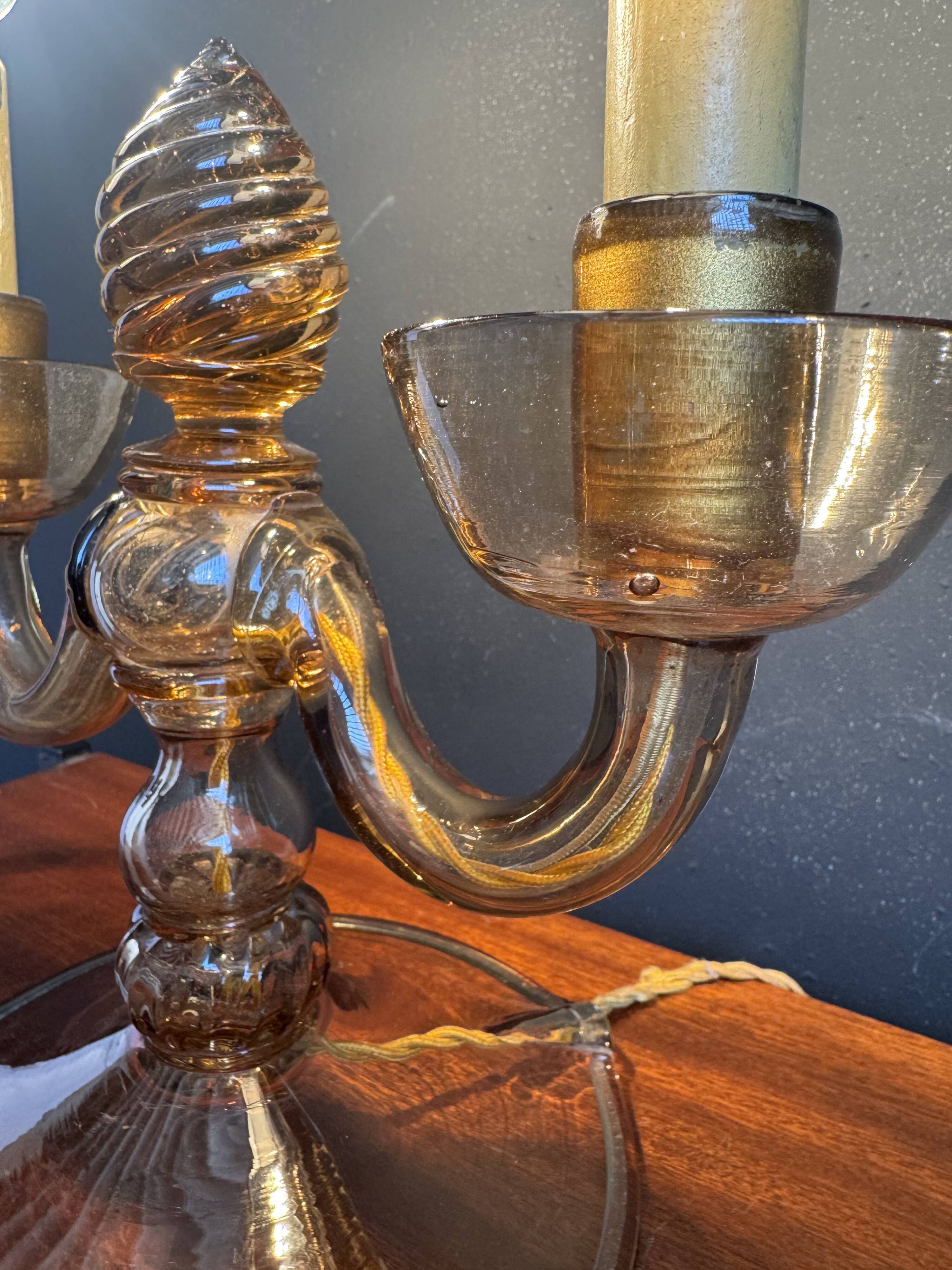 Murano glass candelabrum by Vittorio Zecchin, antique.