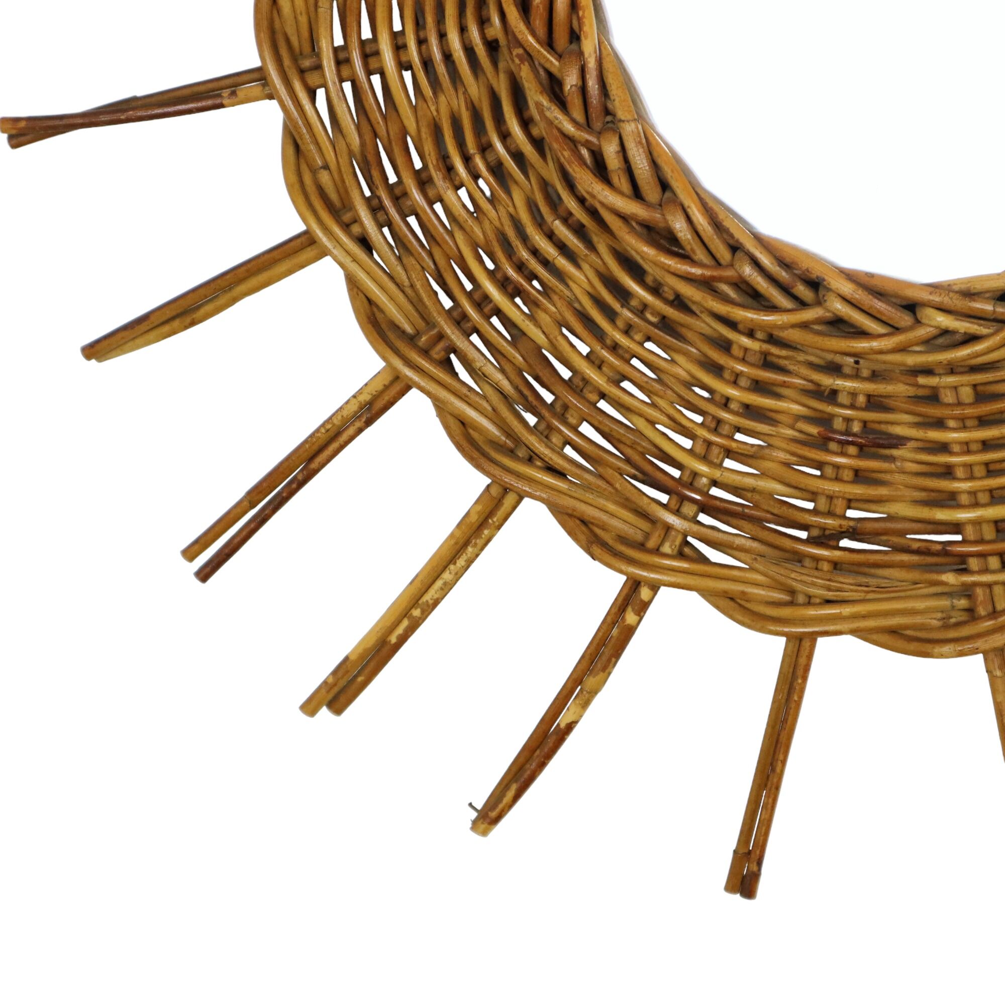 Mirror in rattan vintage 44cm