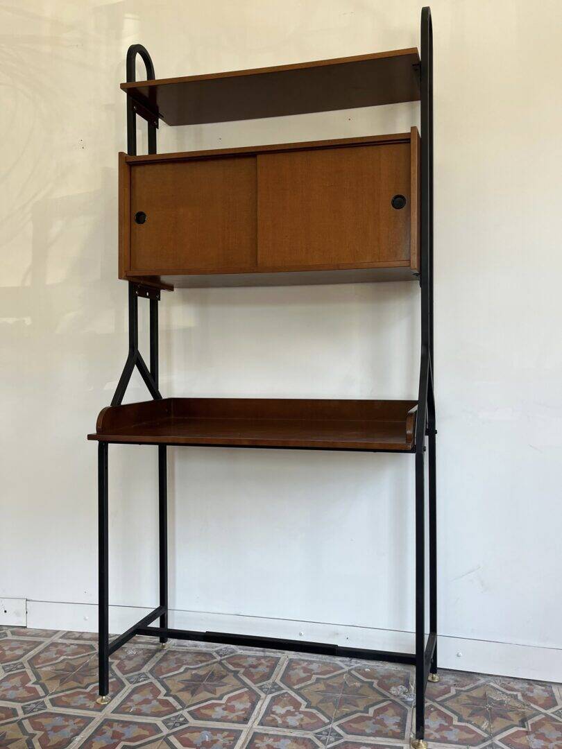Freestanding wall unit with desk
