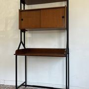 Freestanding wall unit with desk