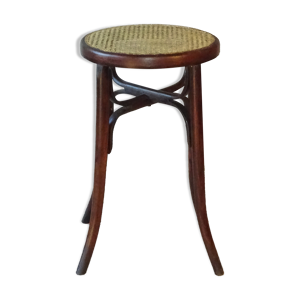 tabouret canné en bois-courbé,