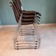 4 Vintage Space Age Chocolate Brown & Chrome Chairs 1970