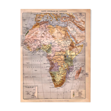 Lithograph general map of Africa 1897
