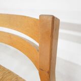 Set of four oak and sisal dining chairs model 401 by JL Moller, Denmark 1970's