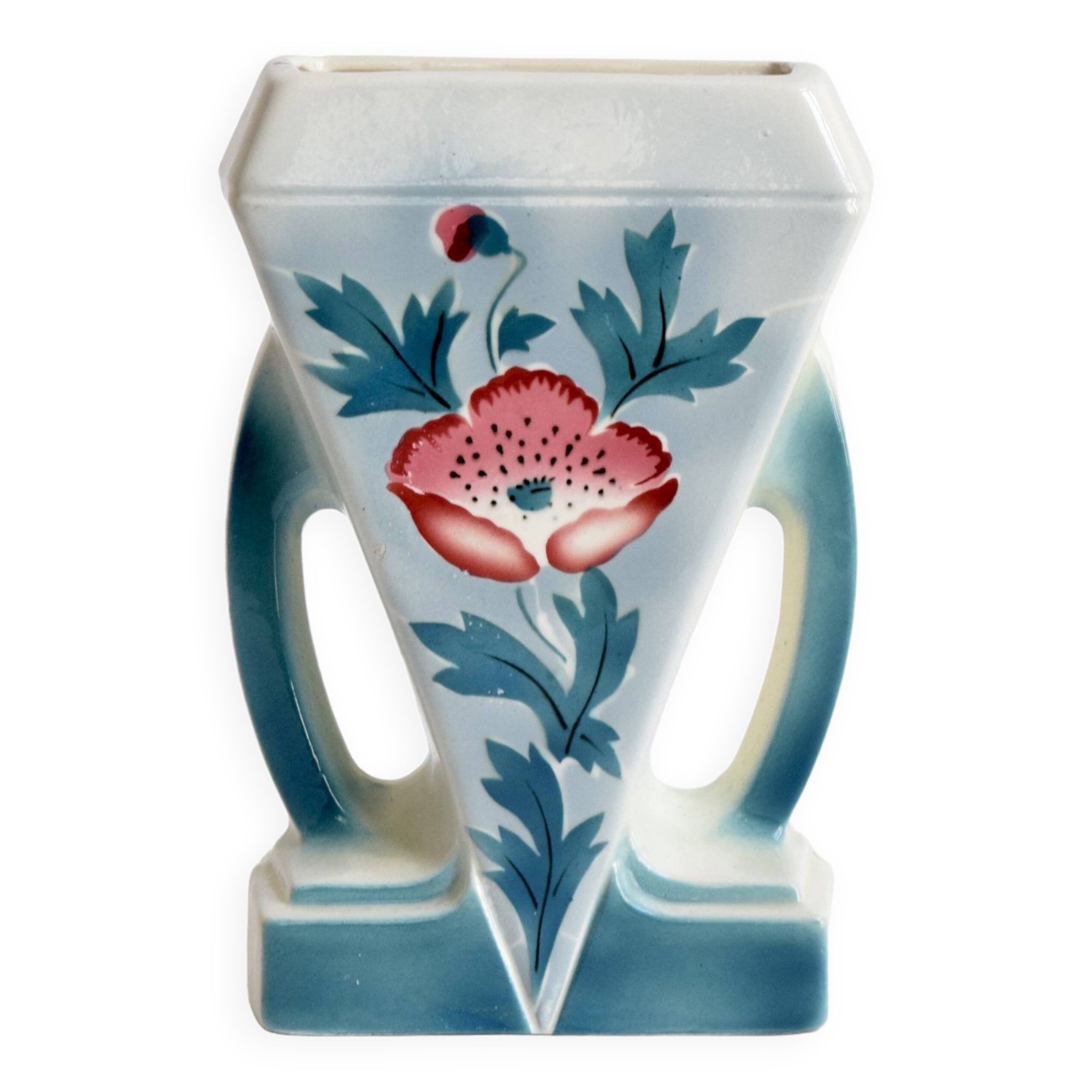 Small Art-Deco vase in glazed ceramic
