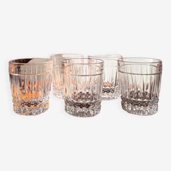 Set of 5 Val Saint Lambert whiskey glasses