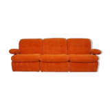 Orange corduroy modular sofa, 1970s.