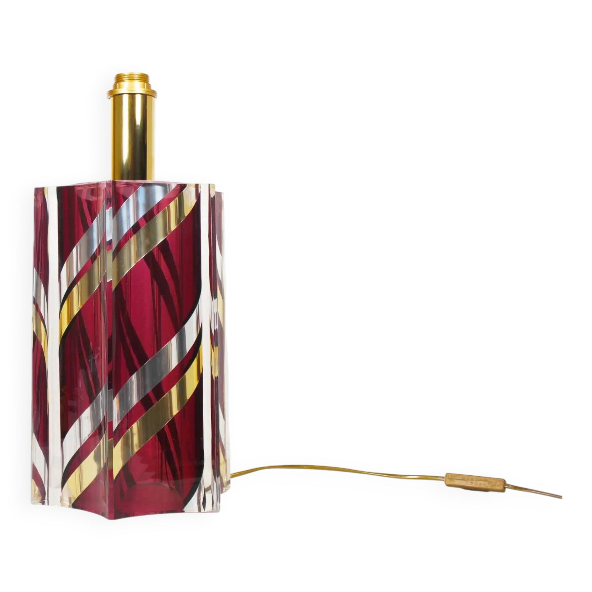 Large Italian lucite table lamp by Romeo Rega