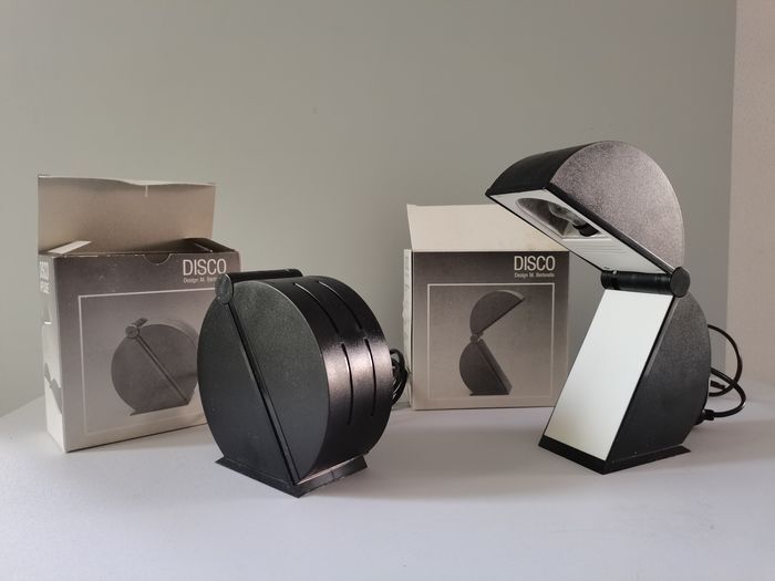 Paire de lampes de table italiennes Disco par Bertorelle