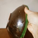 Green ceramic salad bowl