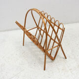 Mid century rattan magazine rack by Jan Kalous for ÚLUV, 1960´s, Czechoslovakia