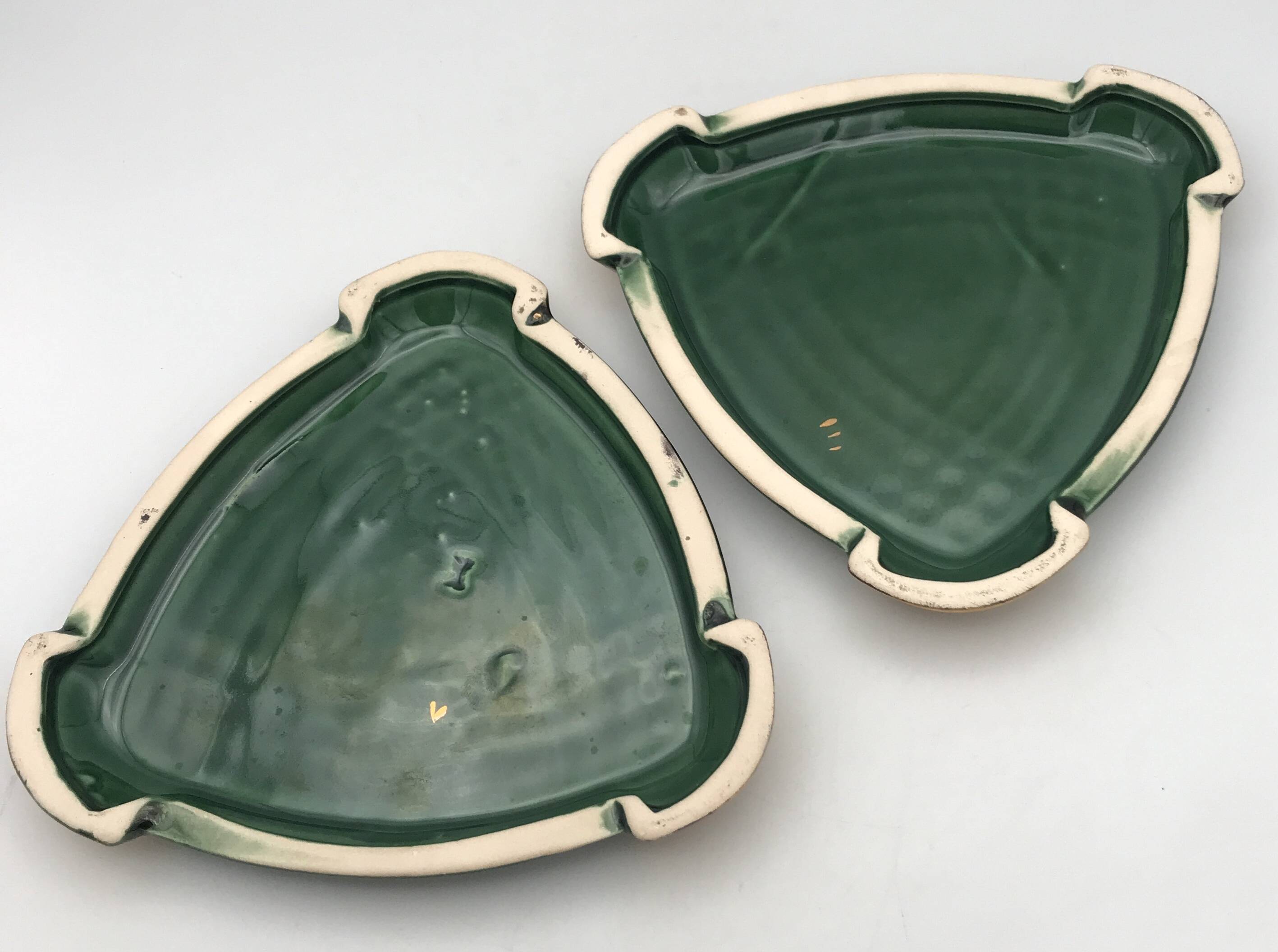Set of 3 ART CERAMIC TRIVETS and BOTTLES by Poët Laval