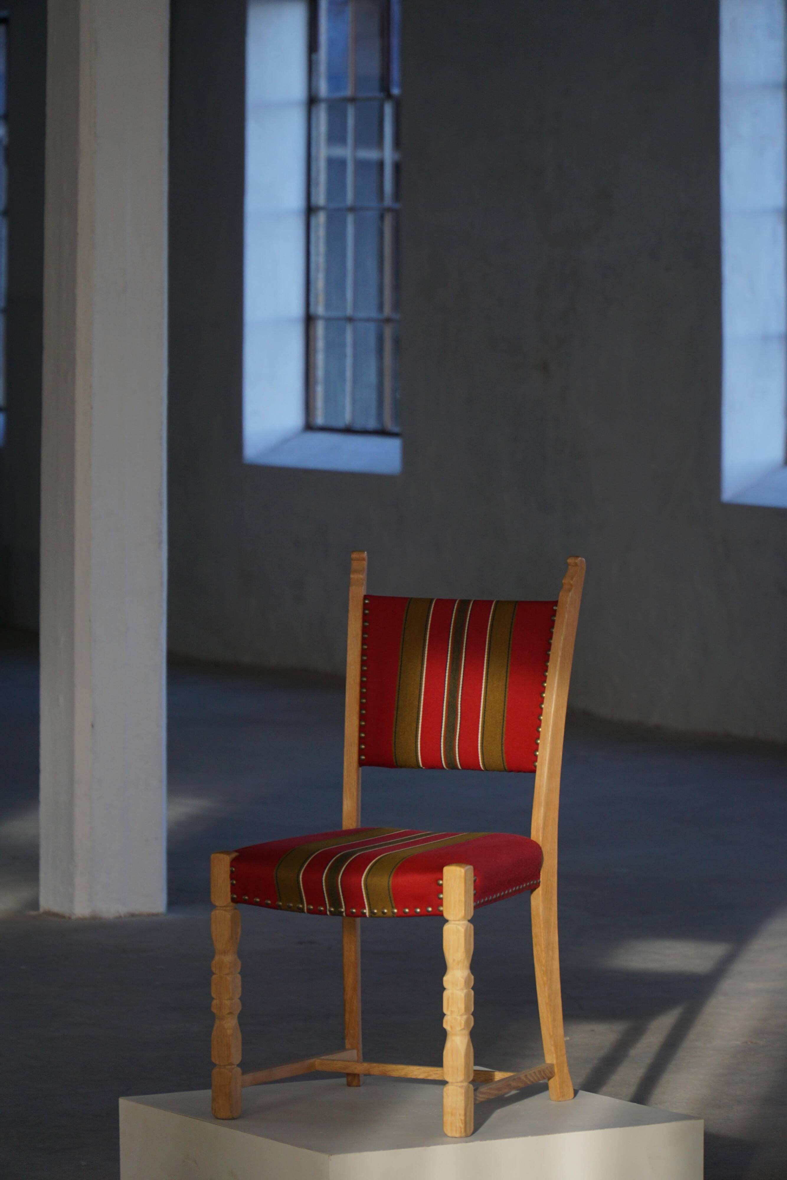 Danish Mid-Century Modern, Set of 6 Oak Dining Chairs, Henning Kjærnulf, 1960s