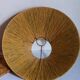 Table lamp in wood and rattan, 50s raffia lampshade