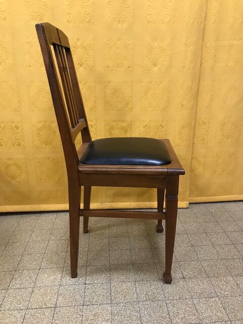 Pair of chairs art deco sitting skai black