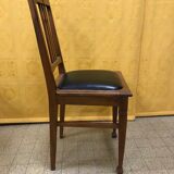 Pair of chairs art deco sitting skai black
