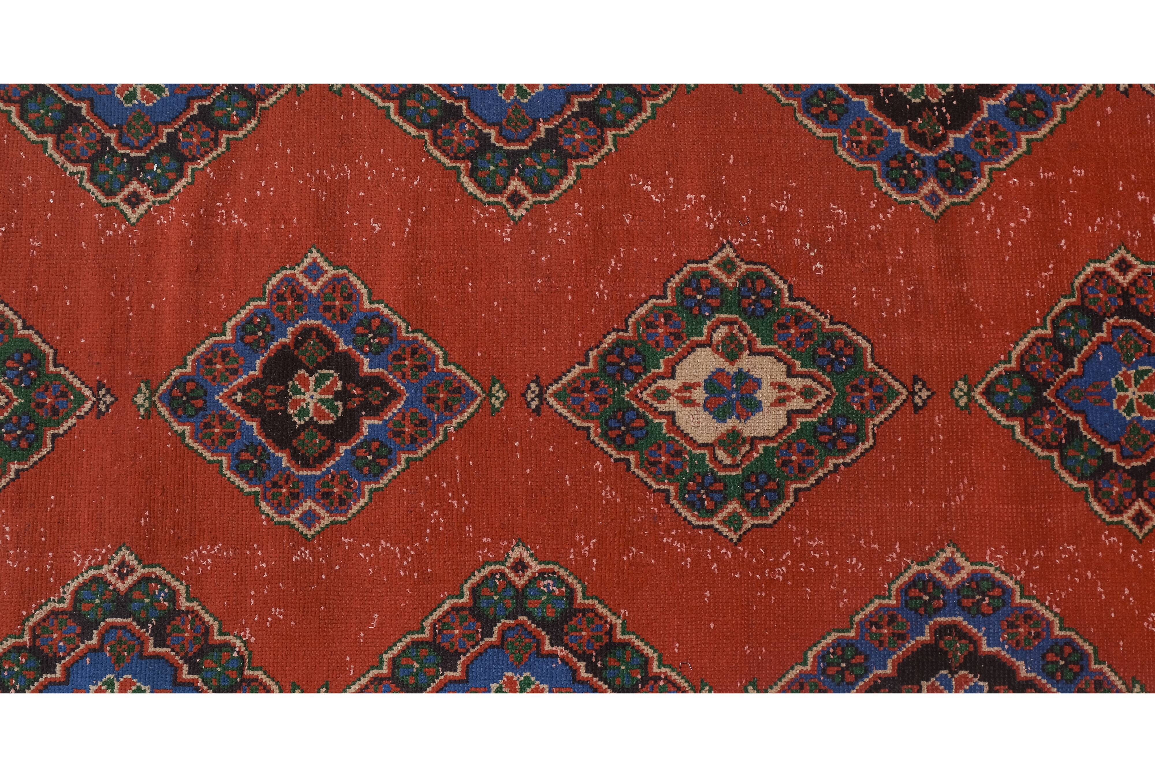 Vintage Turkish rug from Oushak, hand-woven 91x660 cm