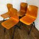 Set of 4 Pagholz Galvanitas chairs in light wood.