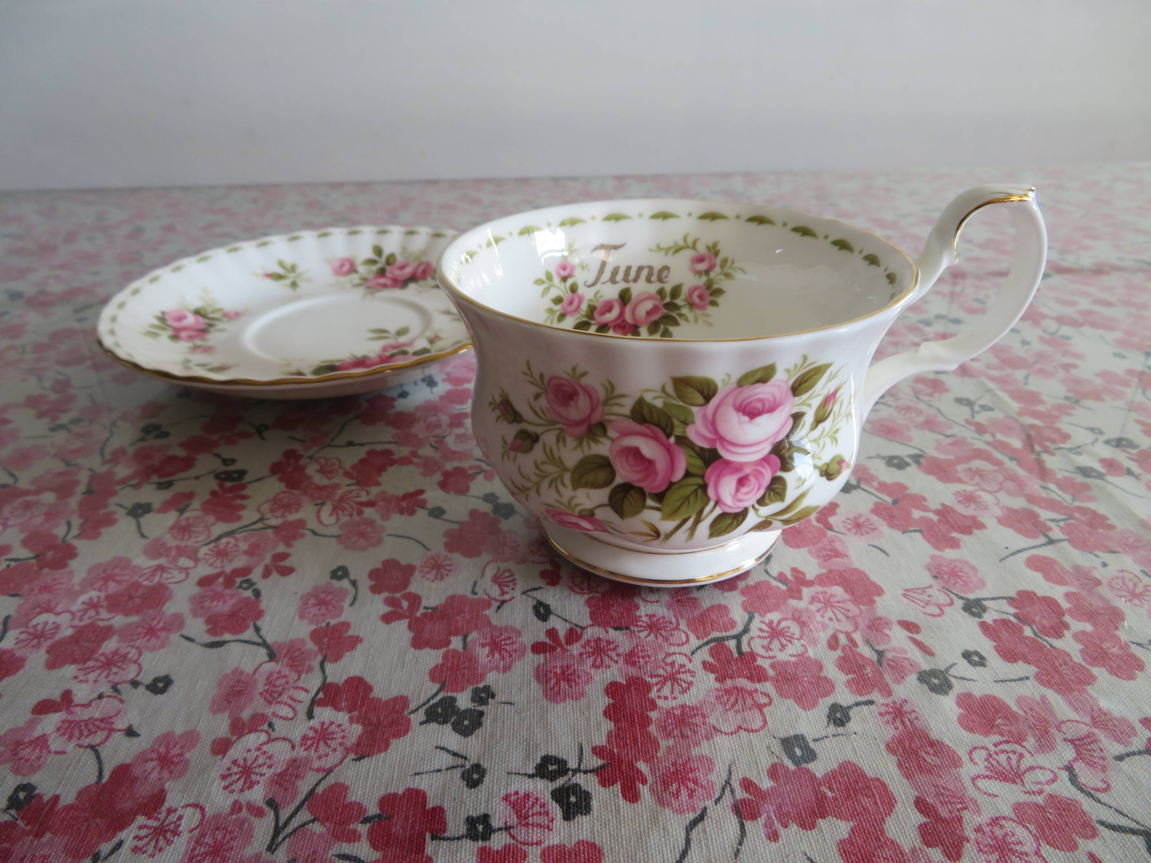 Royal Albert Porcelain Cup and Saucer (June)