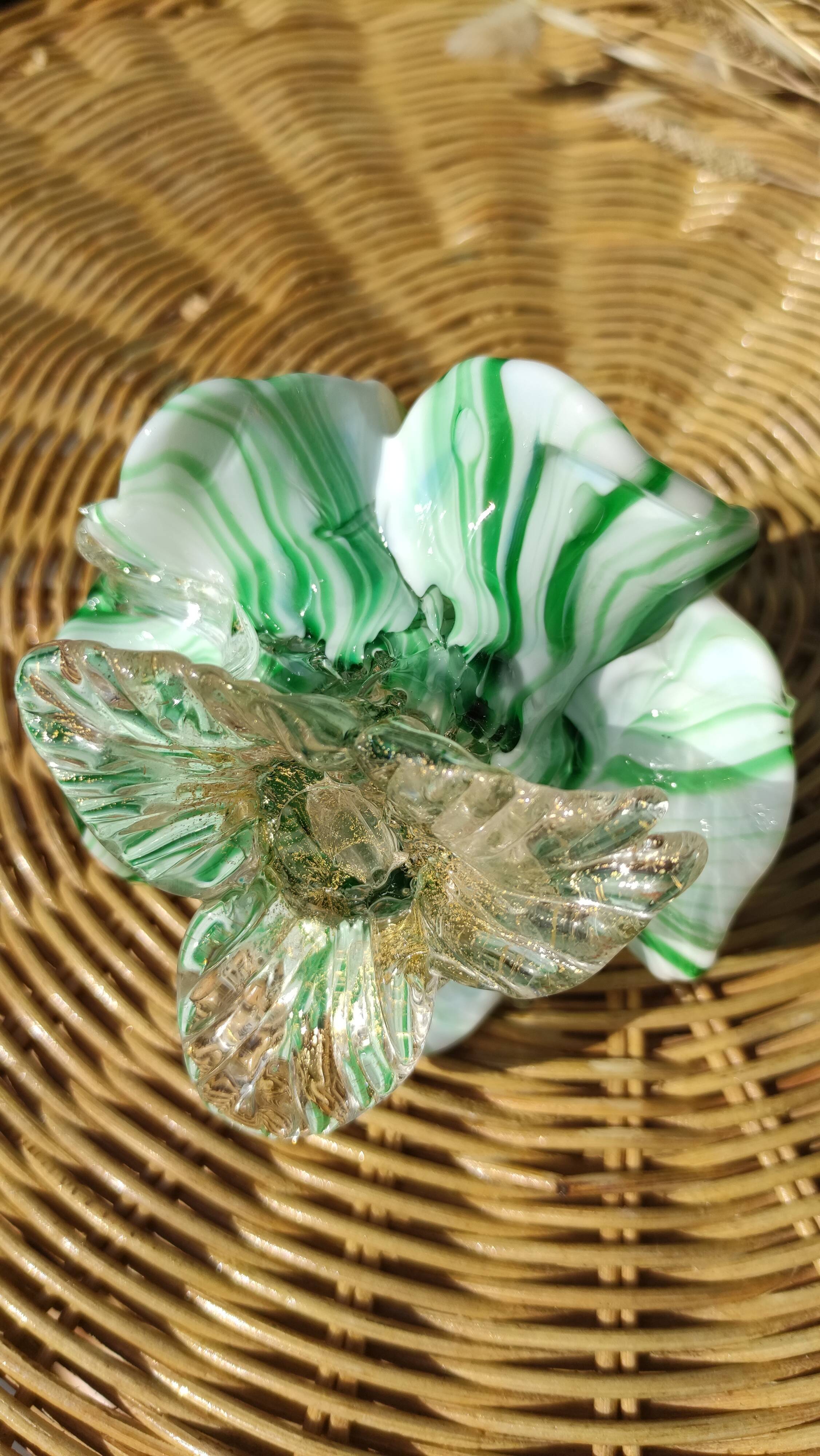 Handcrafted candle holder in Murano glass, unique piece