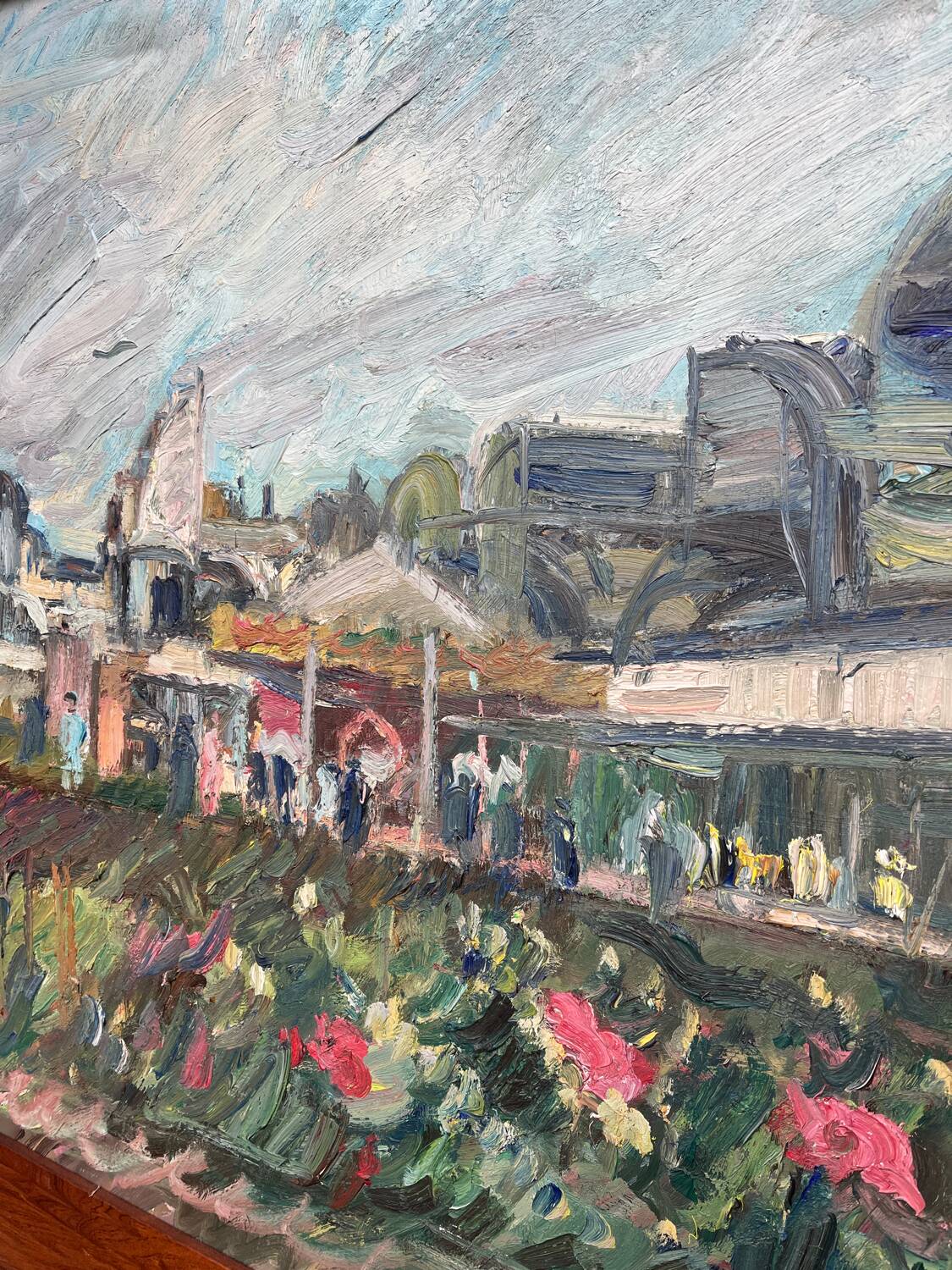 Large painting Les Halles de Paris Pierre Gogois