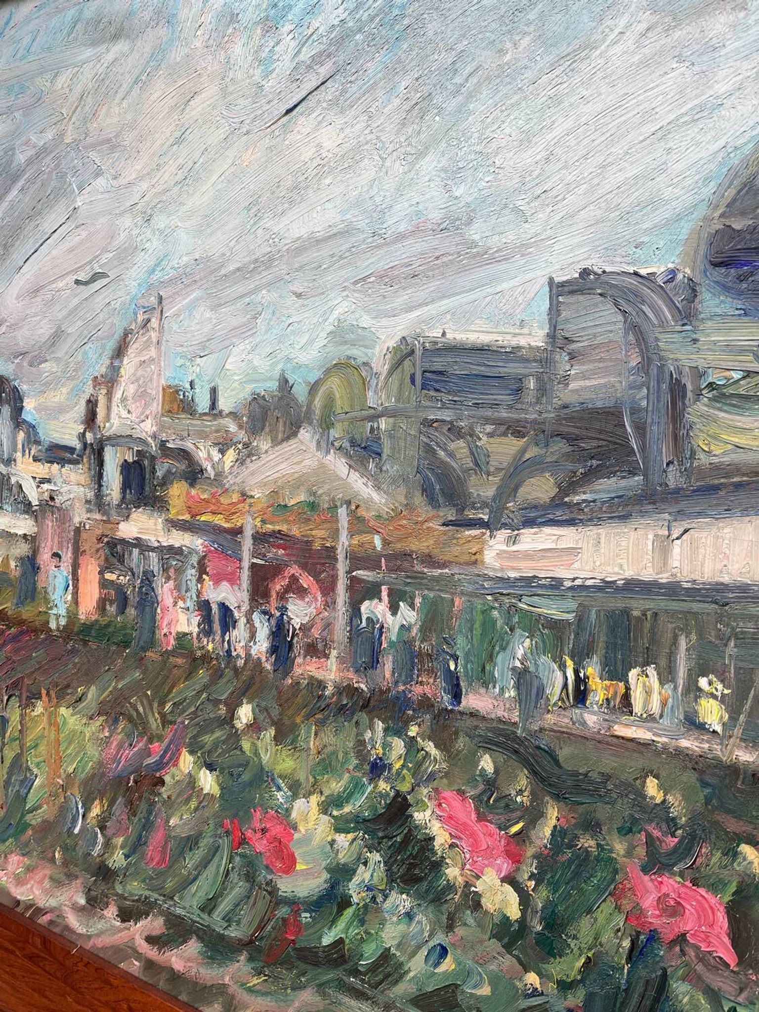 Grand tableau Les Halles de Paris pierre gogois