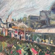 Grand tableau Les Halles de Paris pierre gogois
