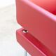 Business class 3-seater sofa in red leather and chrome iron legs, 1990s
