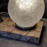 Art deco lamp, globe and marble